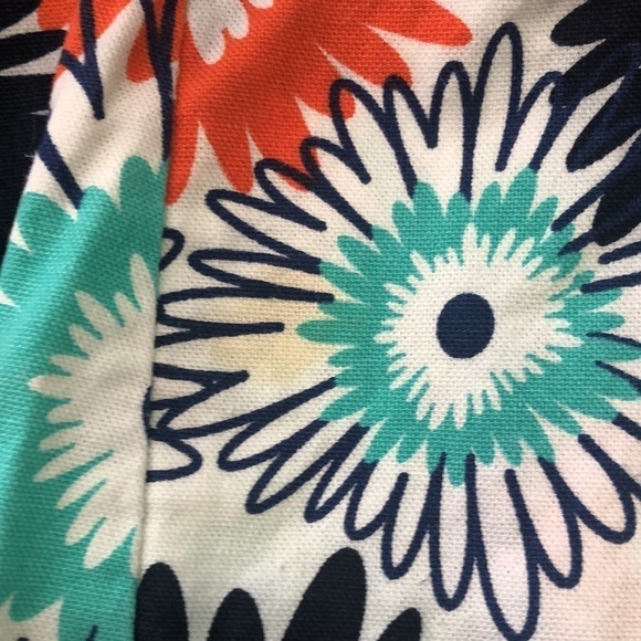 Thirty-one reversible bucket bag with stripes and flowers 🌸 blues white orange - Picture 9 of 11